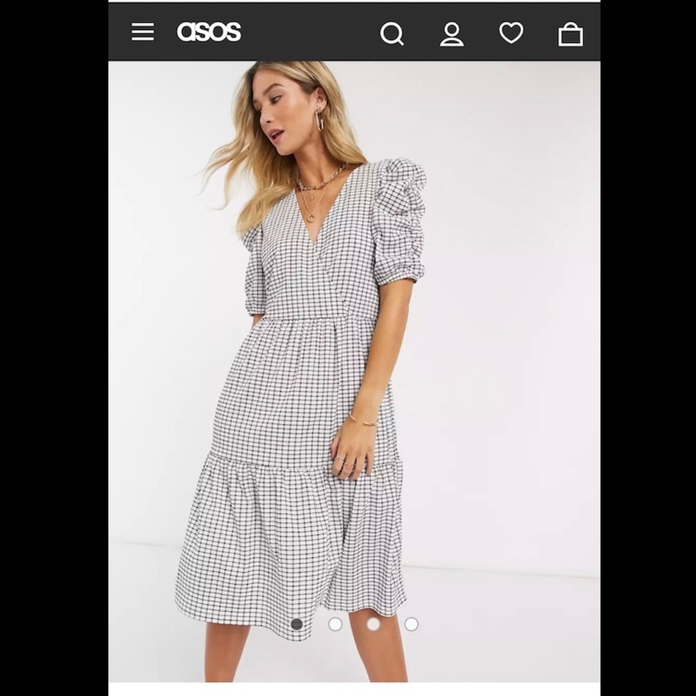 Purchased from ASOS puff sleeve midi dress. Size Medium. Like New!